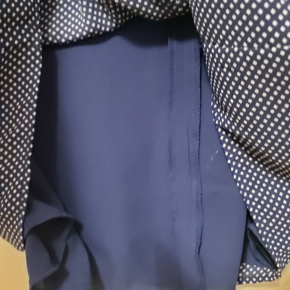 •••2/$30•••Covington Blue and White Pindot Ruffle Blouse - Picture 6 of 7